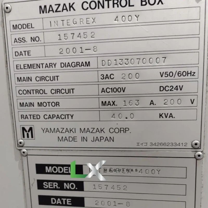 CENTRO DE TORNEAMENTO MAZAK INTEGREX 400Y - 5 EIXOS - ANO 2001 (2)
