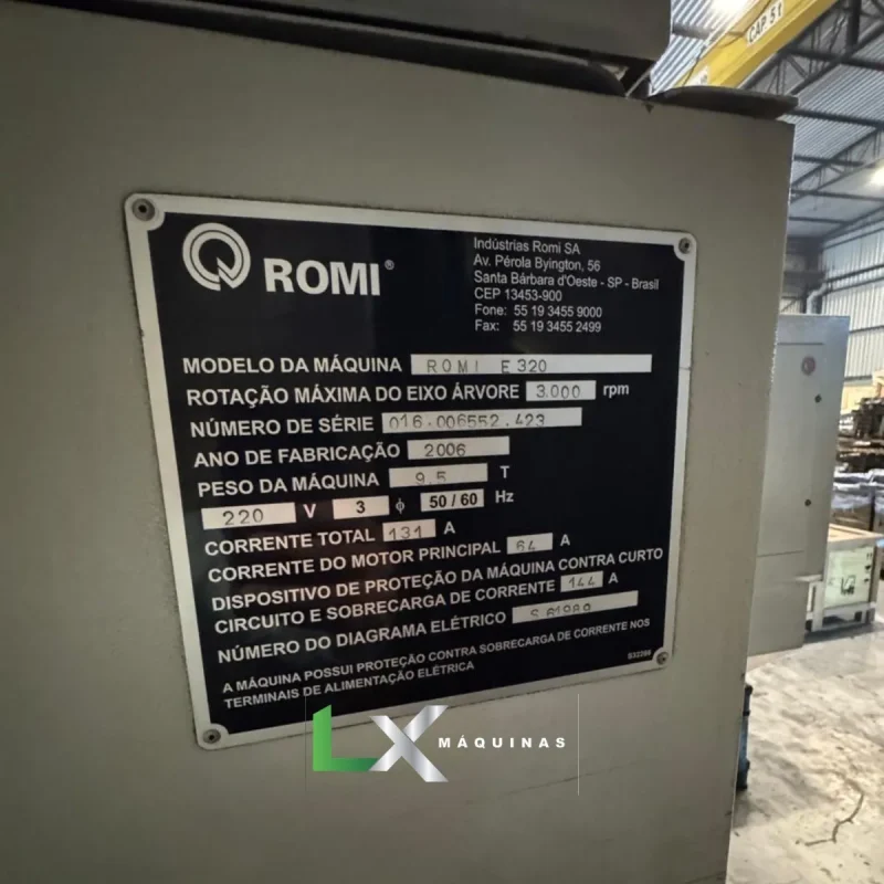 CENTRO DE TORNEAMENTO ROMI E320 - FANUC - 2006 (7)