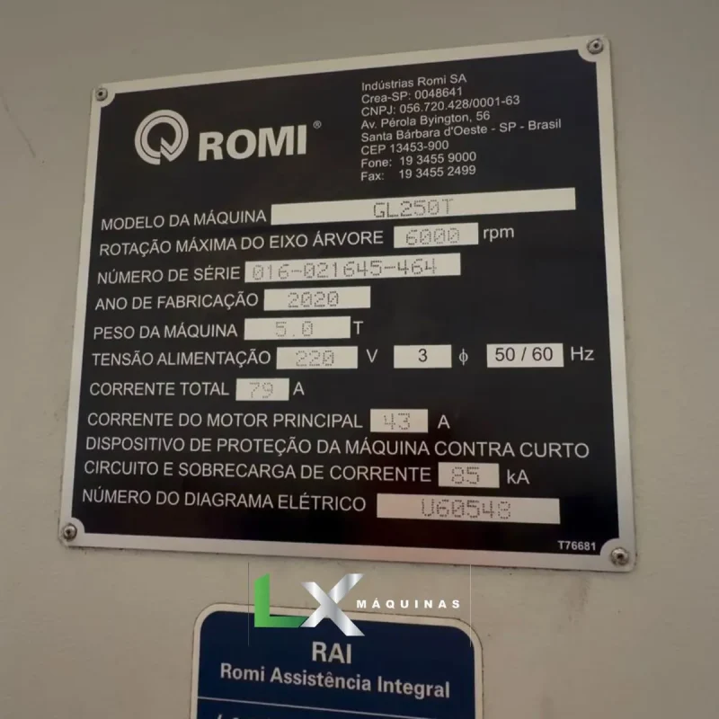 CENTRO DE TORNEAMENTO ROMI GL250T - FANUC - ANO 2020 (5)_11zon