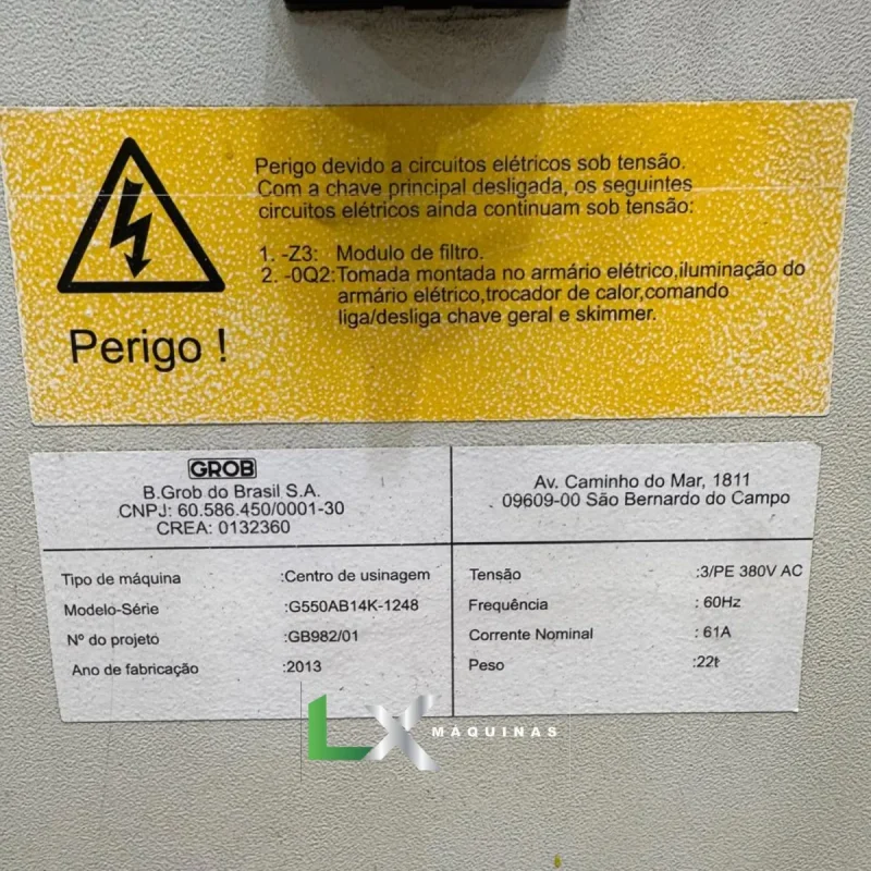 CENTRO DE USINAGEM CNC GROB G550 AB 5 EIXOS -SIEMENS - 2013 (8)
