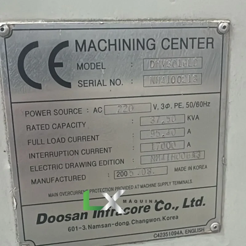 CENTRO DE USINAGEM DAEWOO DOOSAN DMV3016Ld FANUC - 2005 (8)
