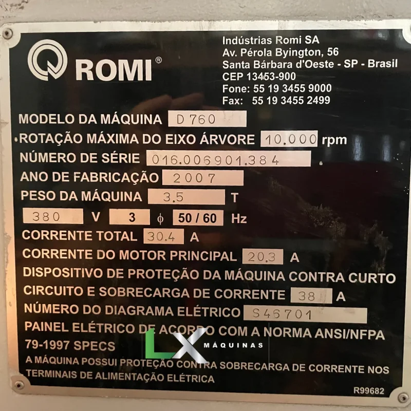 CENTRO DE USINAGEM DISCOVERY D 760 – 762 X 406 X 508 MM -2007 (9)