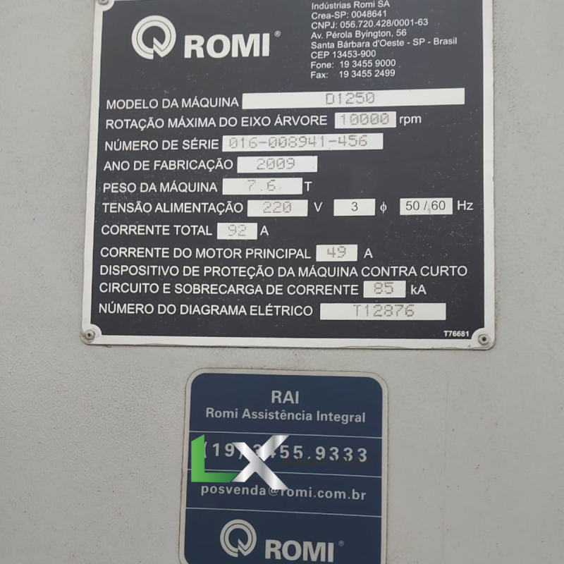 CENTRO DE USINAGEM ROMI 1250 COM 4 EIXO FANUC - 2009 (8)