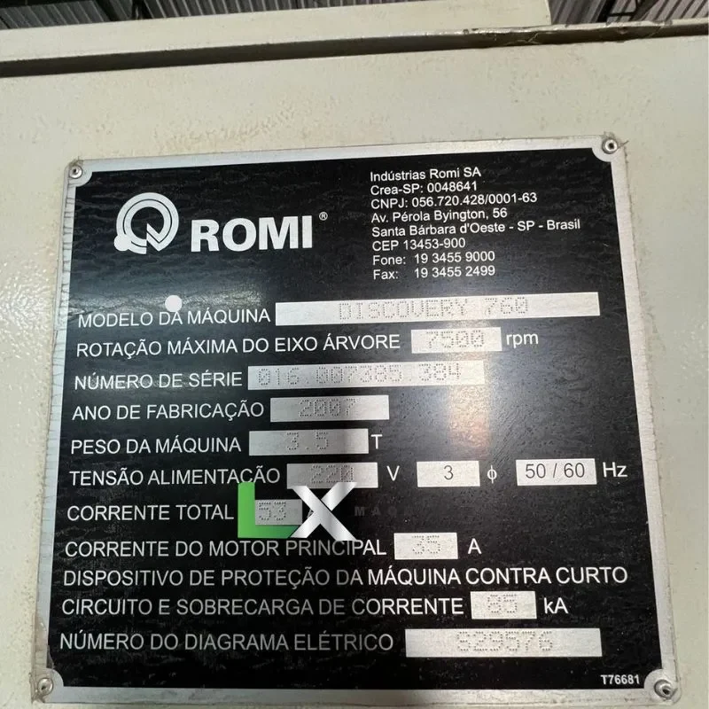 CENTRO DE USINAGEM ROMI D760 - FANUC - R.INTERNA - 2007 (7)