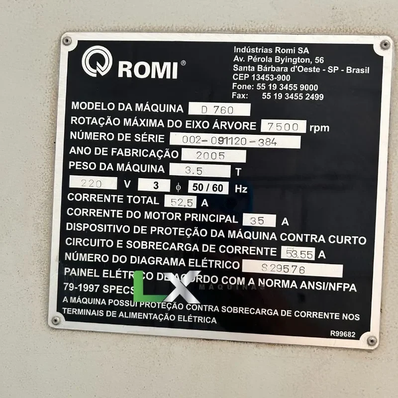 CENTRO DE USINAGEM ROMI D760 – FANUC (2)