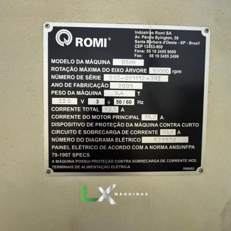 CENTRO DE USINAGEM ROMI DISCOVERY 560 - FANUC - 2005 (1)