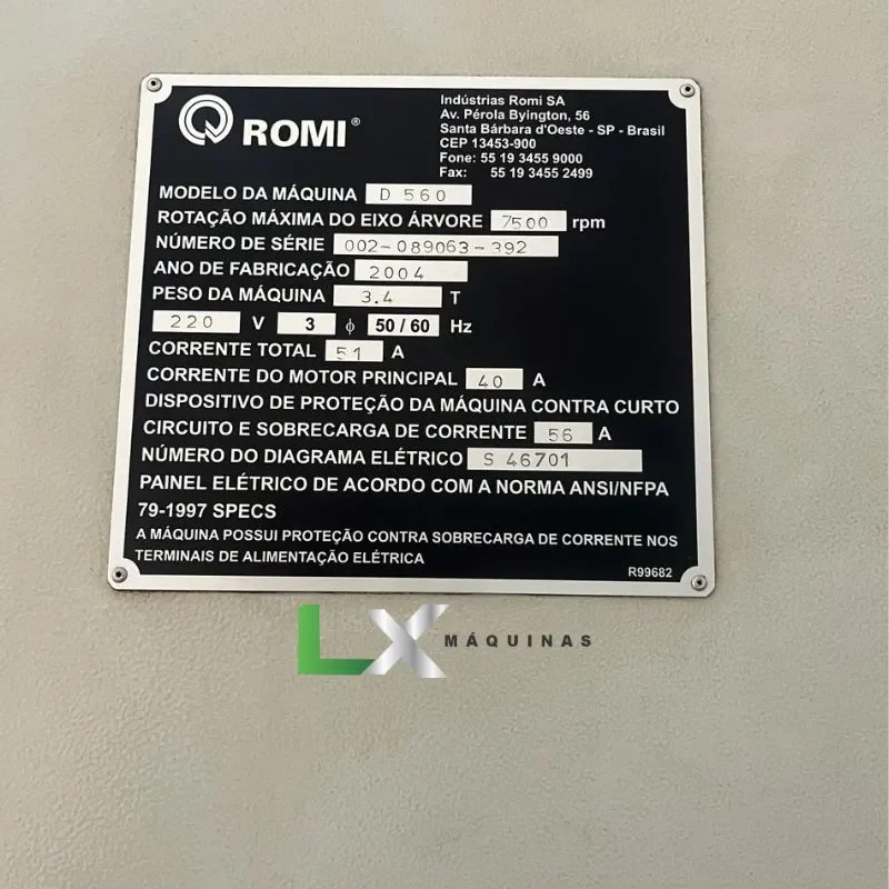 CENTRO DE USINAGEM VERTICAL ROMI D560 COM 4 EIXO - SIEMENS (4)