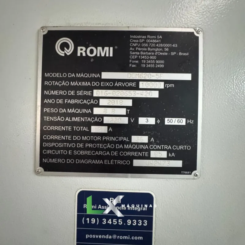 CENTRO DE USINAGEM VERTICAL ROMI -DMC 620 5F -SIEMENS - 2015 (6)