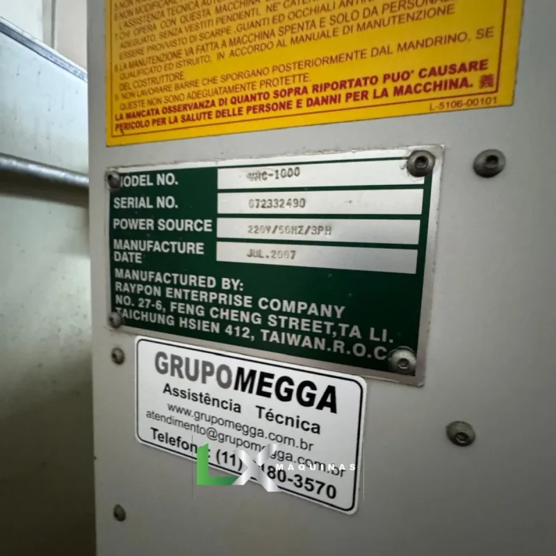 CENTRO DE USINAGEM VERTICAL SINITRON VMC 1000 - 2007 (8)