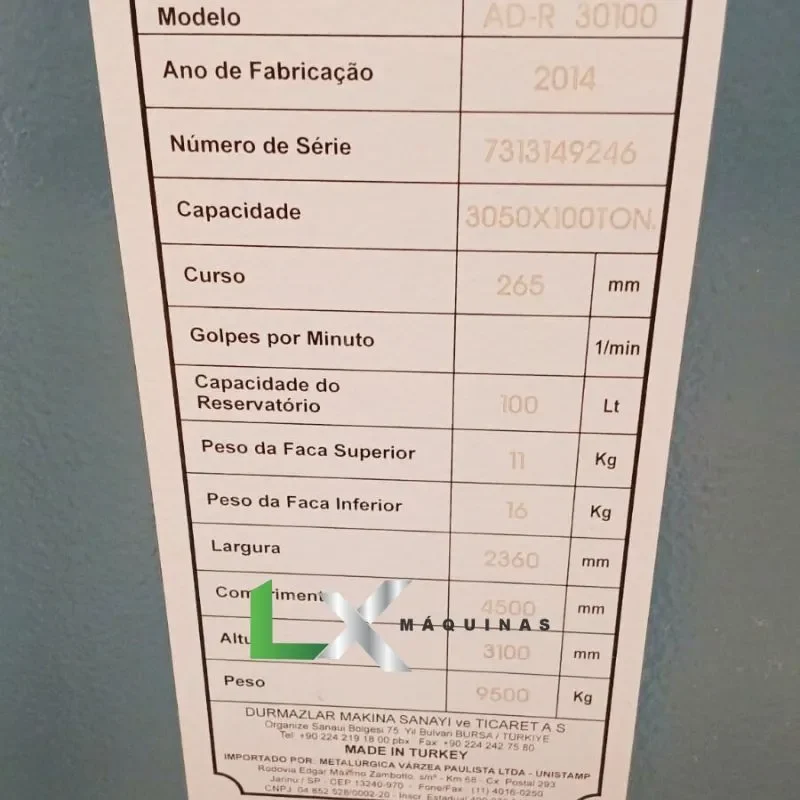 DOBRADEIRA CNC HIDRAULICA DURMA ADR30100 - 100 X 3000MM - 2014 (1)