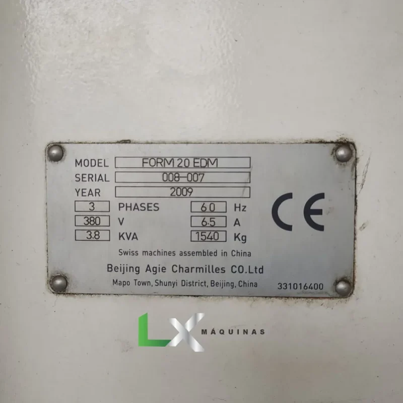 ELETROEROSAO A PENETRACAO CNC AGIE CHARMILLES FORM 20 - ANO 2009 - POUCAS HORAS DE USO (4)