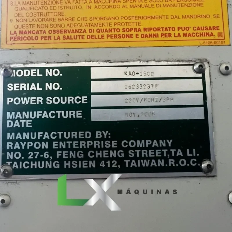 FRESADORA CNC SINITRON KAO1500 MITSUBISHI – ANO 2007 (2)