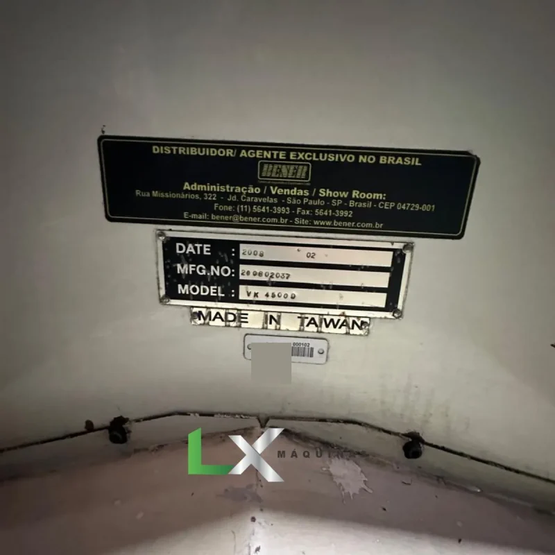 FRESADORA CNC VEKER VK4500D SIEMENS - 1000 X 500 X 550MM - ANO 2008 (2)