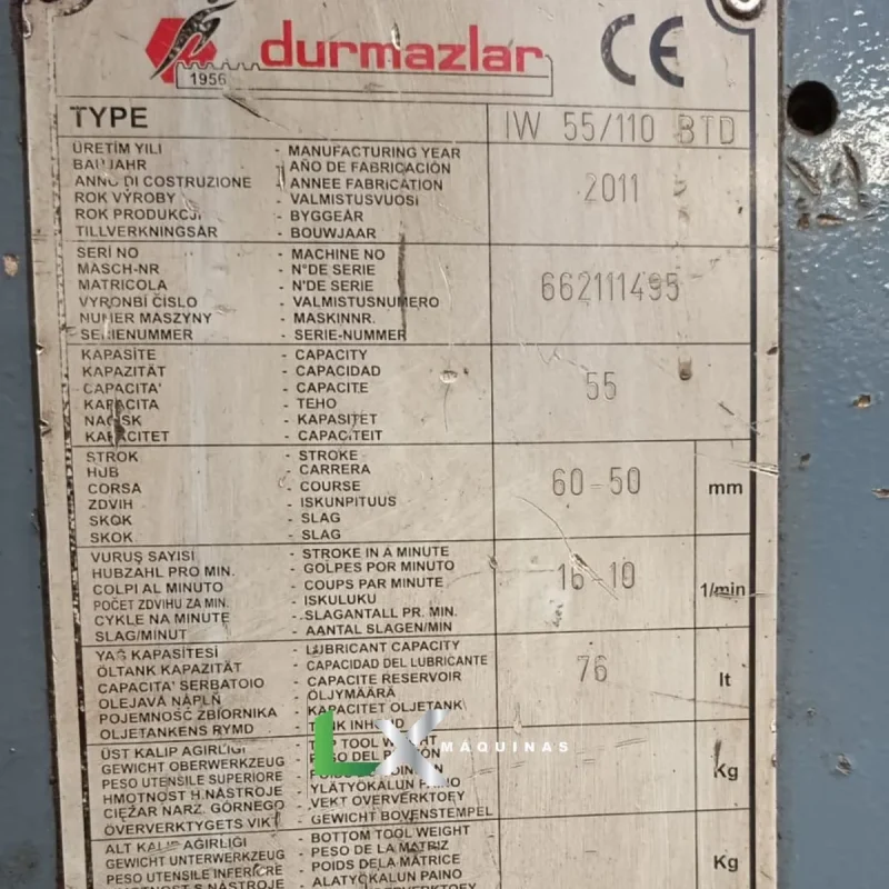 METALEIRA UNIVERSAL DURMA IW 55 BTD (1)