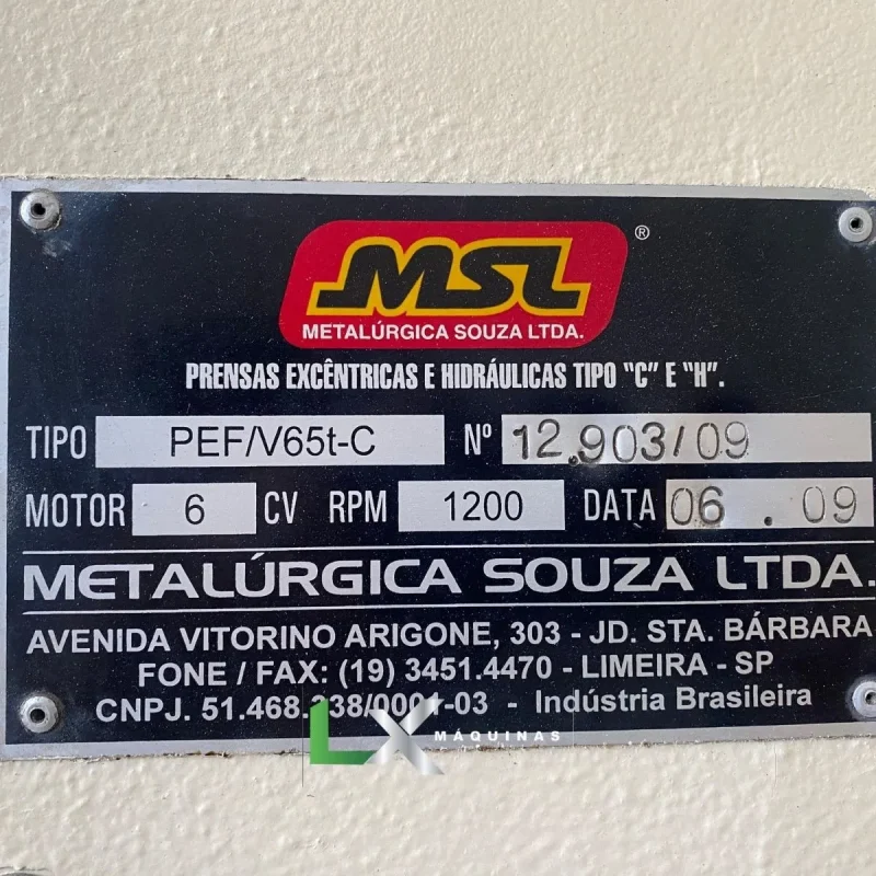 PRENSA EXCENTRICA FREIO FRICÇÃO MSL PEFV65T-C - 65 TON (5)