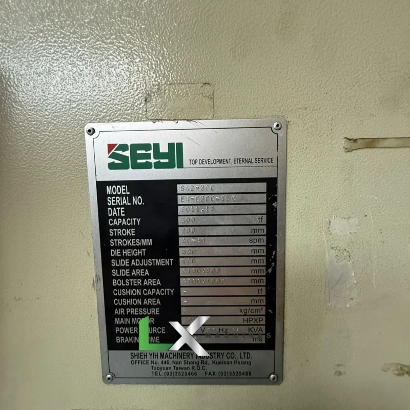 PRENSA EXCENTRICA SEYI SN2-300TON - 2700 X 1000MM - ANO 2011 (1)