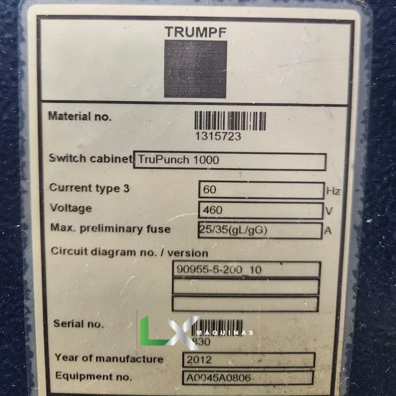 PUNCIONADEIRA CNC TRUMPF TRUPUNCH - 1000 - ALTA PERFORMACE E PRECISÃO (2)