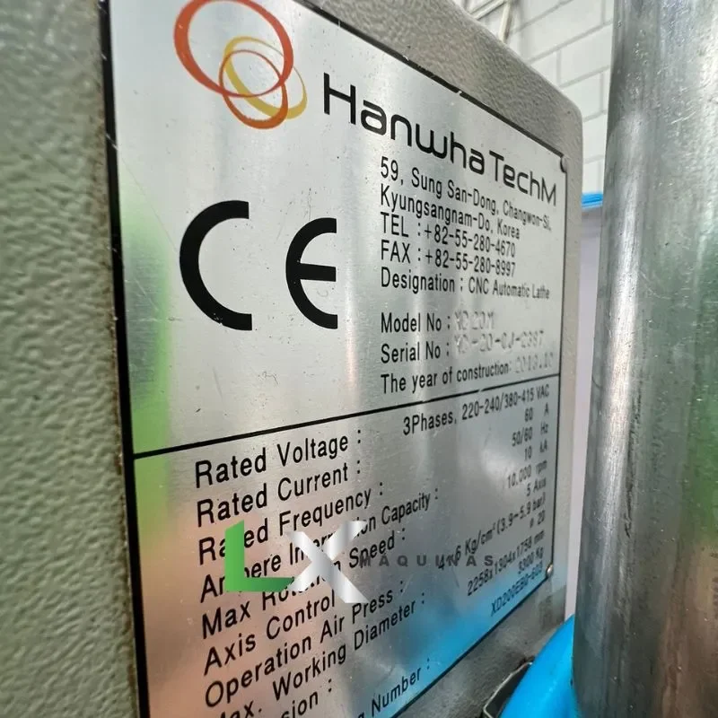 TORNO CABEÇOTE MOVEL CNC HANWHA XD20M - 2013 - COM ALIMENTADOR DE BARRAS (6)