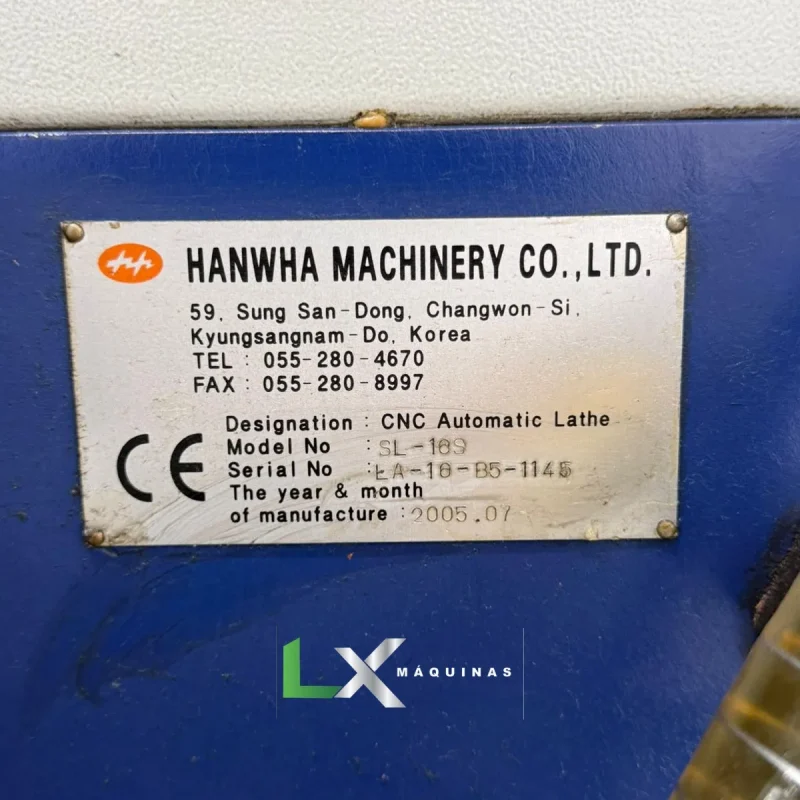 TORNO CNC CABEÇOTE MOVEL HANWHA SL16S - ANO 2005 (8)