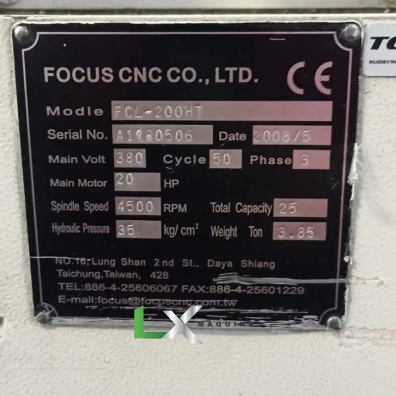 TORNO CNC FOCUS FCL200HT - ANO 2008 - 300 x 480 MM (4)