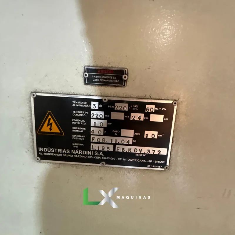 TORNO CNC NARDINI LOGIC 195II COM TORRE - ANO 2004 (1)