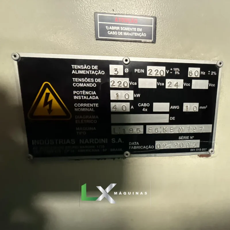 TORNO CNC NARDINI LOGIC 195II COM TORRE - ANO 2005 (2)