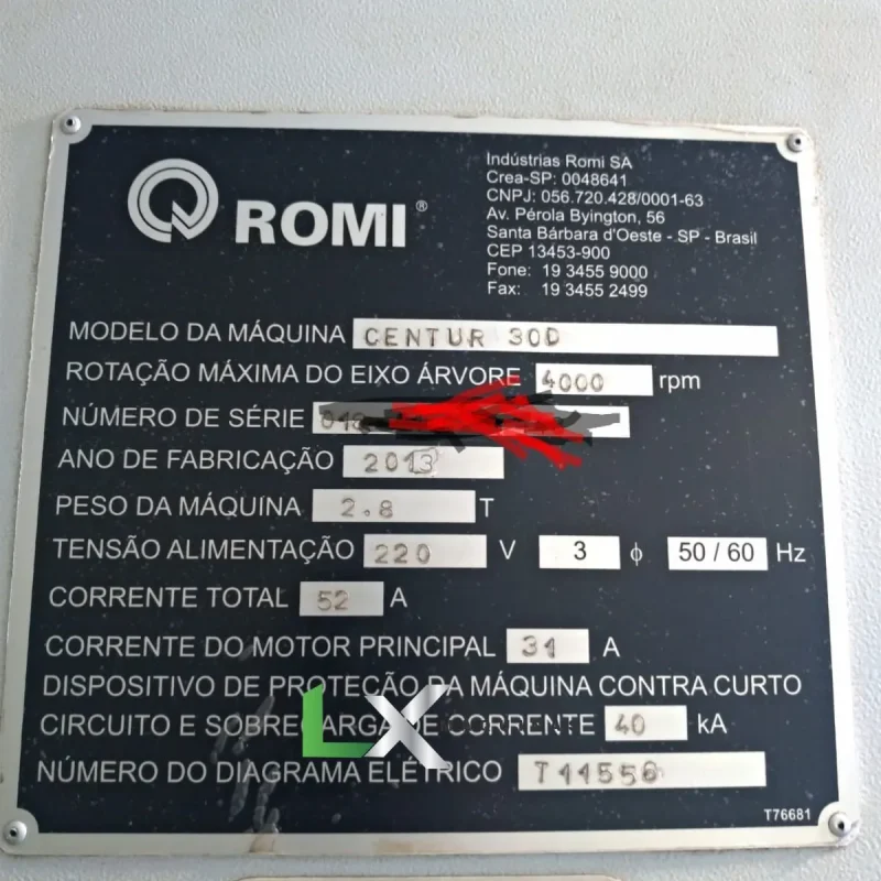 TORNO CNC ROMI CENTUR 30D HIDRÁULICO - 2013 (8)