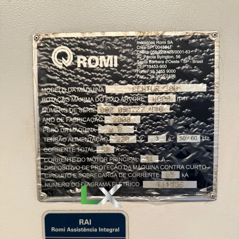 TORNO CNC ROMI CENTUR 30D HIDRÁULICO – SIEMENS – ANO 2008 (13)