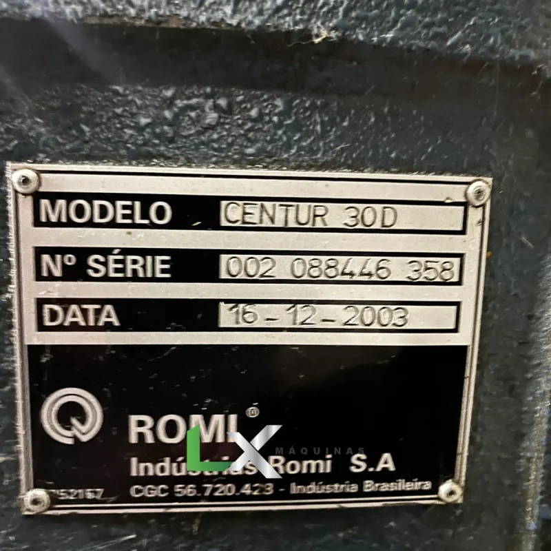 TORNO CNC ROMI CENTUR 30D MACH9 - ANO 2003 (3)