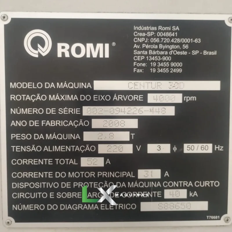 TORNO CNC ROMI CENTUR 30D - SIEMENS - 2008 (9)