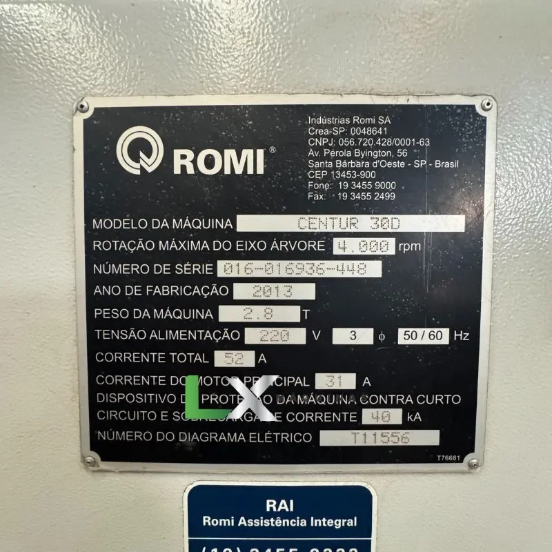 TORNO CNC ROMI CENTUR 30D – SIEMENS – 2013 (8)