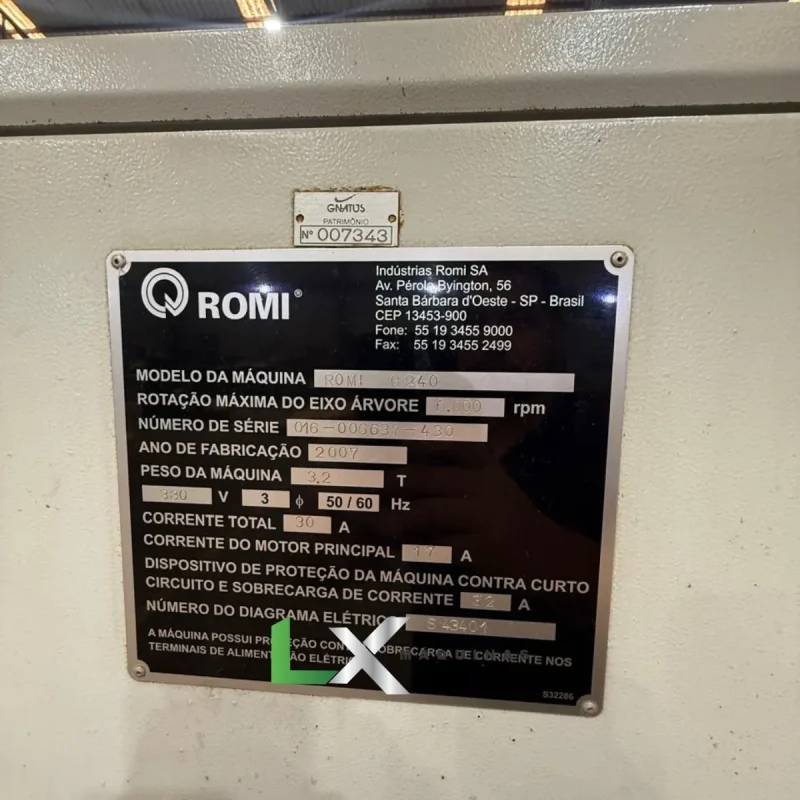 TORNO CNC ROMI G240 FANUC SEM CONTRA PONTO - ANO 2007 (6)