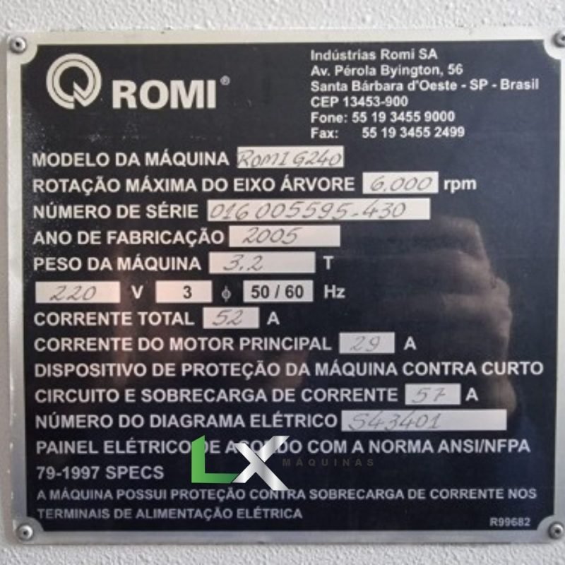 TORNO CNC ROMI G240 – FANUC – COMPLETO (1)