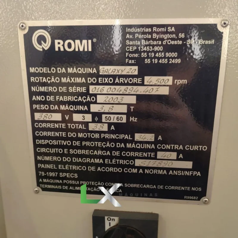 TORNO CNC ROMI GALAXY 20 FANUC - 2003 (4)