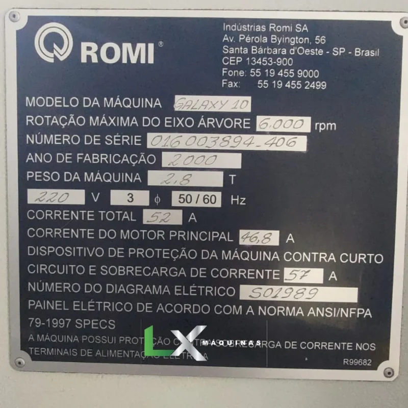 TORNO CNC ROMI GALAXY10 FANUC COM ALIMENTADOR DE BARRAS (9)