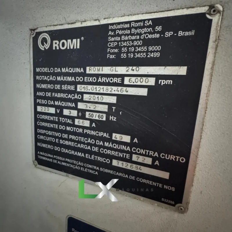 TORNO CNC ROMI GL240 FANUC - ANO 2010 (2)