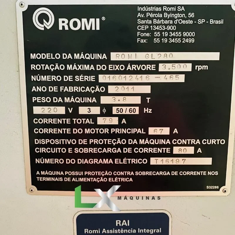 TORNO CNC ROMI GL280 FANUC - 2011 (3)