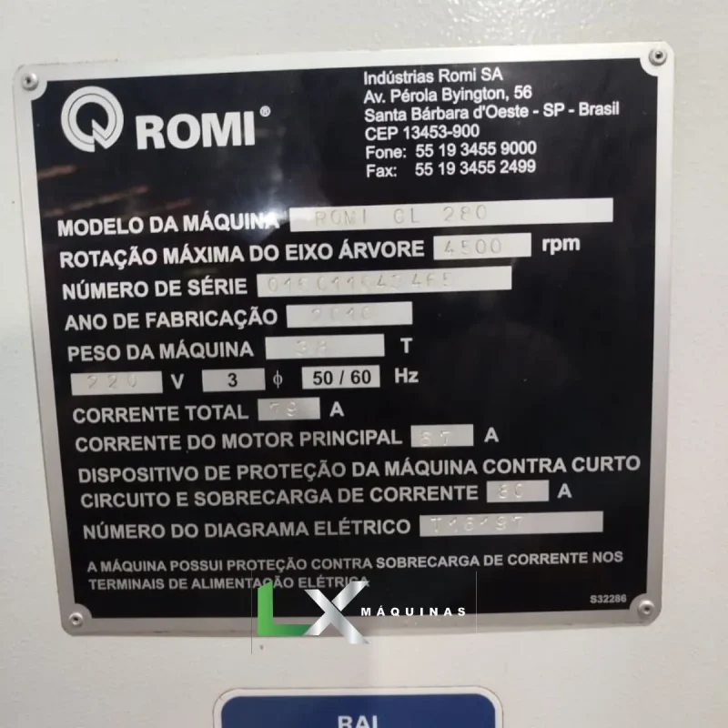 TORNO CNC ROMI GL280 - FANUC - ANO 2010 (3)