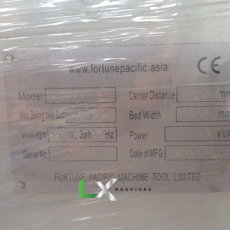 TORNO MECANICO FORTUNE PACIFIC D1400 - 1400 X 5000 MM - SEMI NOVO (1)