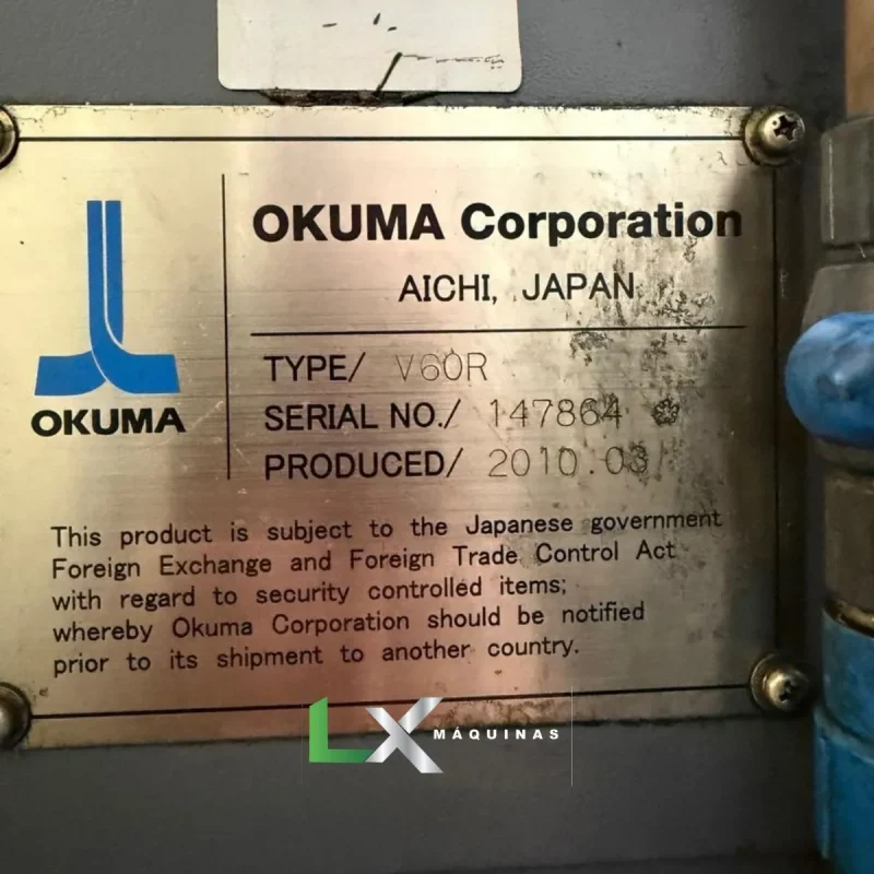 TORNO VERTICAL CNC OKUMA V60R - COM FERRAMENTAS ACIONADAS - ANO 2010 (4)